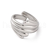 304 Stainless Steel Open Cuff Rings for Women RJEW-K258-10P-3