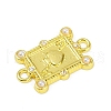 Brass & White ABS Plastic Imitation Pearl Playing Card A Connector Charms KK-M322-23G-2