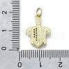 Brass Micro Pave Clear Cubic Zirconia Pendants KK-V010-07G-01-3