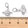 Rack Plating Brass Micro Pave Clear Cubic Zirconia Charms KK-D097-03P-3