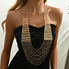 Elegant Brass Geometric Tassel Multi Layered Bib Necklaces for Women's Party Outfit GR3254-2