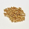 PVD Vacuum Plating Brass Corrugated Round Spacer Beads KK-I598-24G-RS-2