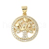 Brass Micro Pave Cubic Zirconia Pendants KK-D357-02C-G-1