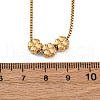 304 Stainless Steel Triple Beads Pendant Box Chain Necklaces NJEW-R026-02G-01-5