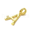 Rack Plating Brass Micro Pave Cubic Zirconia European Dangle Charms KK-L210-015G-A-2