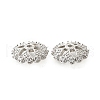 Flower Brass Clear Cubic Zirconia Bead Caps KK-V008-04P-2