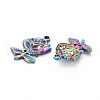 201 Stainless Steel Flower Pendants STAS-S119-060-3