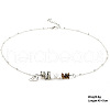 Naatural Dalmatian Jasper & Tiger Eye & Howlite Chip & Alloy Constellation Pendant Necklaces WGB0CBC-09-2