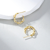 S925 Sterling Silver C-Shaped with  Cable Chain Charm Stud Earrings FG9193-4