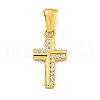 Ion Plating(IP) 304 Stainless Steel Cubic Zirconia Pendants STAS-C102-04A-G-1