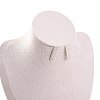 Bust Shaped Microfiber & Wood Jewelry Necklace & Earrings Display Stands NDIS-H042-01B-03-3