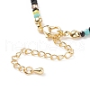 Shell Sunflower & Glass Beaded Necklace for Women NJEW-JN03910-05-6