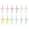 Bowknot Spray Painted Alloy Dangle Earrings EJEW-JE06356-2