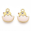 Printed Light Gold Tone Alloy Pendants ENAM-N056-204A-2