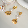 Stainless Steel Shell Shape Dangle Stud Earrings HG2493-2