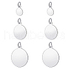   6Pcs 3 Size 925 Sterling Silver Stamping Blank Tag Pendants STER-PH0001-16-1