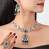 Bohemian Flower Alloy Rhinestone & Imitation Pearl Jewelry Set FS-WG40B38-03-1