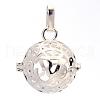 Rack Plating Brass Cage Pendants KK-S751-012S-1