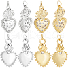 Beebeecraft 8Pcs 4 Style Rack Plating Brass Micro Pave Cubic Zirconia Pendants KK-BBC0012-99-1