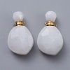 Faceted Natural White Jade Openable Perfume Bottle Pendants G-E564-08A-G-2