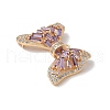 Brass Micro Pave Cubic Zirconia Pendants with Glass KK-U052-27G-02-2
