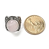Natural Rose Quartz Adjustable Rings X-RJEW-I108-02AS-03-5