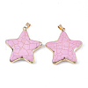 Electroplate Synthetic Turquoise Pendants G-S344-65G-2