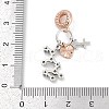 Brass Pendants with Cubic Zirconia European Beads KK-Q015-01K-3