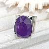 Oval Brass with Natural Amethyst Cuff Rings FS-WG8D200-07-1