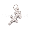 316 Stainless Steel Micro Pave Cubic Zirconia Pendants STAS-K284-01F-P-1