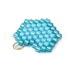 Seed Beads Beaded Charms PALLOY-MZ00359-03-4