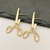 Alloy Scissor Stud Earrings for Unisex EJEW-V006-06KCG-1