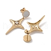 Ion Plating(IP) 304 Stainless Steel Stud Earrings EJEW-K281-11G-2