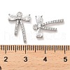 Brass Micro Pave Clear Cubic Zirconia Pendants KK-C054-23P-3
