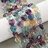 Natural Green Purple Yellow Fluorite Beads Strands G-NH0048-A01-01-1