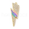 Eco-friendly Brass Micro Pave Clear Cubic Zirconia Pendants KK-D079-17G-02-1