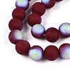 Frosted Opaque Glass Beads Strands GLAA-T032-P10mm-MBB05-3