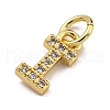 Initial Letter Brass with Cubic Zirconia Charms KK-Q814-26I-G-2