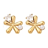 304 Stainless Steel Cubic Zirconia Stud Earrings EJEW-Z110-03G-04-4