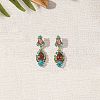Luxury Alloy Glass Stud Dangle Earrings for Women YN1358-5-1