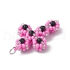 Glass Seed Beaded Cross Pendants PALLOY-MZ00642-04-4