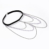 White Plastic Imitation Pearl Beaded Alloy Chain Tassel Leg Chain FS-WGC7B18-02-3