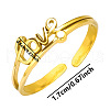 Stylish LOVE Letter Design 304 Stainless Steel Open Cuff Ring for Women YU4373-2-2