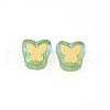 Electroplate Transparent Handmade Lampwork Beads LAMP-Q032-04B-2