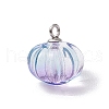 Transparent Spray Paint Glass Pendants PALLOY-JF03496-02-4