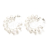 Brass Spiral Laid Stud Earrings for Women EJEW-A121-21S-3
