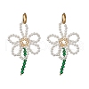 Flower 304 Stainless Steel Hoop Earrings EJEW-TA00629-2
