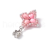 Dyed Synthetic Imperial Jasper & Glass Seed Beaded Star European Dangle Charms PALLOY-MZ00693-04-4