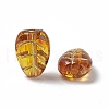 Golden Metal Enlaced Acrylic Beads X1-OACR-H019-09-2