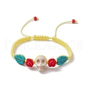 5Pcs 5 Colors Adjustable Synthetic Dyed Turquoise & Magnesite Braided Bead Bracelet Sets BJEW-JB10603-3